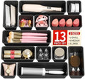Canfanni 13 Pack Plastic Drawer Organizers Set, 3 Sizes Desk Drawer Organizer by Canfanni