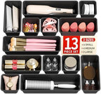 Canfanni 13 Pack Plastic Drawer Organizers Set, 3 Sizes Desk Drawer Organizer by Canfanni