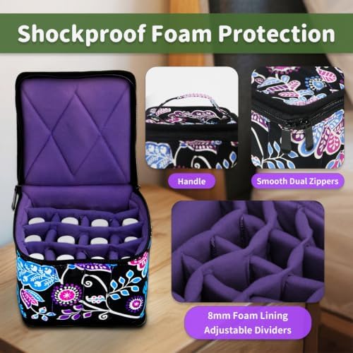 Weljoy 13 Bottle Essential Oil Carrying Case, Night Paisley - Image 4