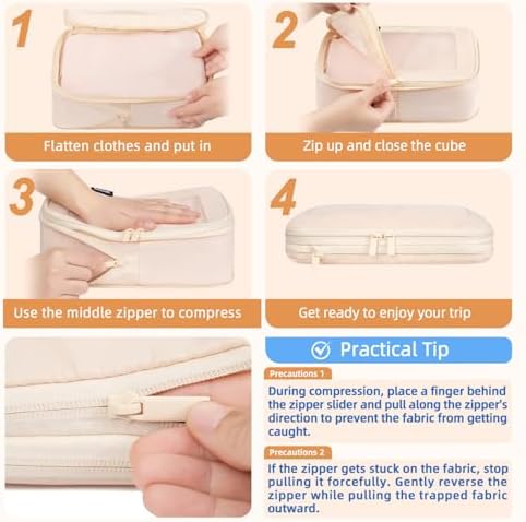 BAGAIL 4 Set/6 Set/8 Set Compression Packing Cubes Travel Accessories - Image 4