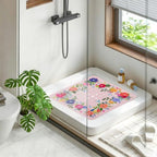 Square Shower Mat Non Slip 21x21 Inch, Plant Anti Slip Shower Mat - Image 2