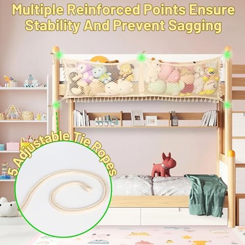 Ofiray-home Stuffed Animal Hammock, Bedside Stuffed Animal Storage Net - Image 5