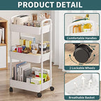 EZ COZY 3 Tier Rolling Cart, Plastic Diaper Cart Organizer - Image 3