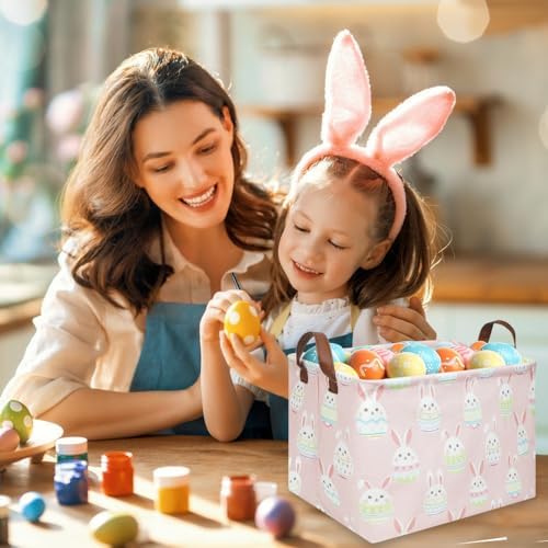 FXOLCSHE Rectangular Easter basket, Girl Easter basket, Nursery Hamper - Image 4