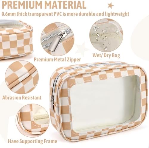 YOPCDJ 3PCS Clear Toiletry Bag, TSA Approved Travel Makeup Pouch - Image 4