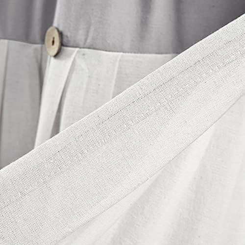 Lush Decor Linen Button Farmhouse Valance Curtians 84"W x 18"L Gray & Off White - Image 5