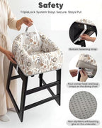 Mamatepe Baby High Chair Cover, Restaurant Seat Liner | Brown - Image 4