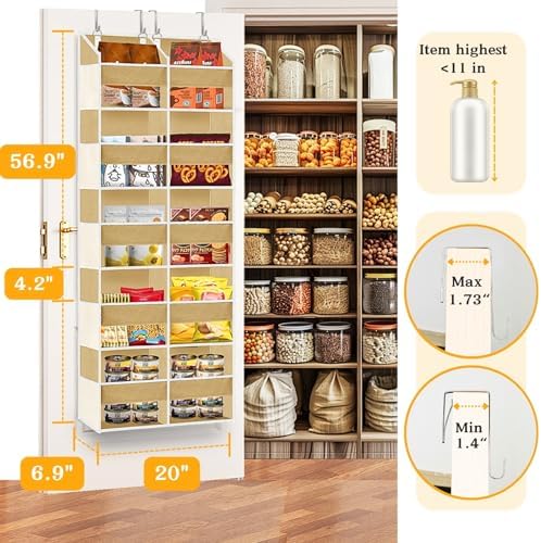 Ofiray-home Over the Door Organizer 5 Tiers, Extra Large Behind Door Storage of - Image 3