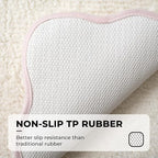 GRANNY SAYS Waved Pink Bathroom Rug, Cute Scalloped Bath Mat - Image 7