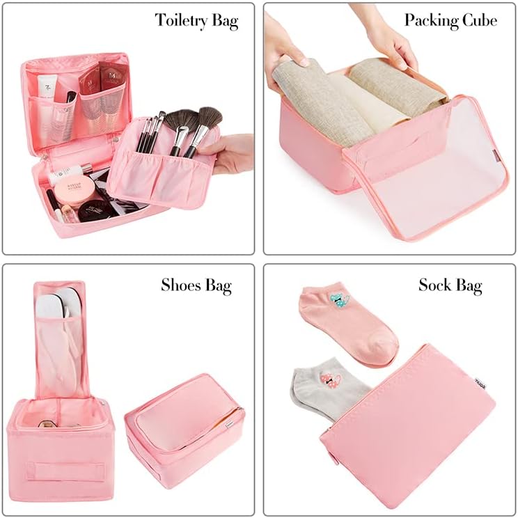BAGAIL 8 Set Packing Cubes Luggage Packing Organizers - Image 3