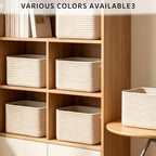 4 Pack Large Storage Baskets for Organizing, and Clothes, Cotton Rope Basket - Image 4