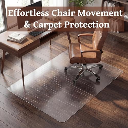 Leinuosen Office Chair Mat for Carpet 46" x 60" Plastic Desk Chair Mat Non Slip - Image 3
