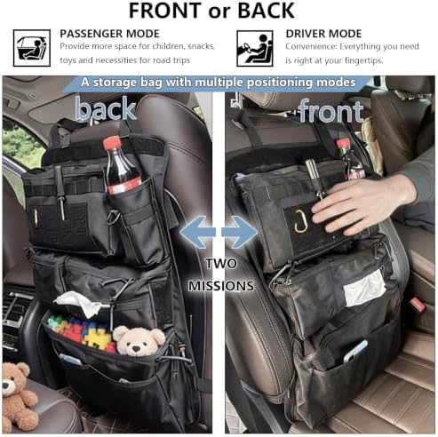 2-Pc Set All in One Car Seat Back Organizer Fit Most Cars SUV Trucks Jeeps - Image 4