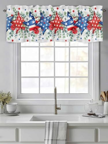 Vandarllin Eucalyptus 4th of July Kitchen Curtains Valances - Image 2