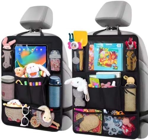 Backseat Car Organizer w/ 10 Storage Pockets 11" Tablet Holder by ULEEKA