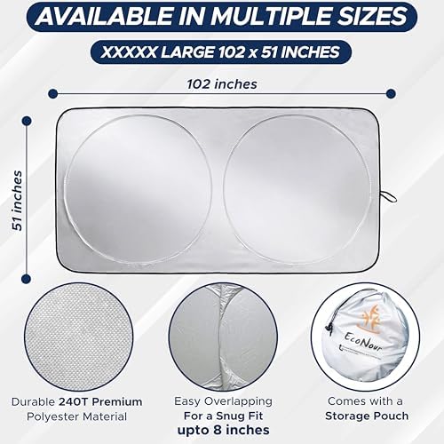 EcoNour RV Windshield Sun Shade, Foldable Cover - Image 4