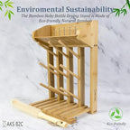Bamboo Baby Bottle Drying Rack, Vertical Space Saving Kitchen Organizer - Image 6