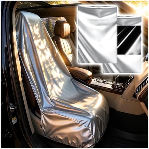 Car Seat Sun Shade Cover, Titanium Silver Front Seat Covers by Unknown