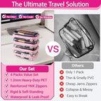YQBRAO Clear Hard Shell Zipper Cases, 4 Small Cable Organizers - Image 2
