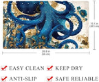 Shower Mat Non Slip 26.8 x 15.1 Inches, Octopus Floral Bathtub Mat Shower Stall - Image 4