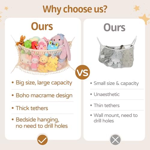 Stuffed Animal Storage Net, Large Bedside Toy Organizer Net, Cotton Plushie Toy - Image 5