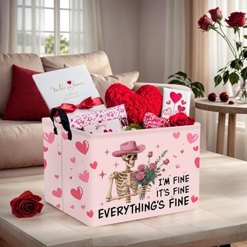 Valentine's Day Basket Gift for Empty Cute Heart Large Storage Bin for Kid and - Image 5