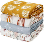 4 Set Muslin Swaddle Blankets Receiving Blanket by CoolaPeach