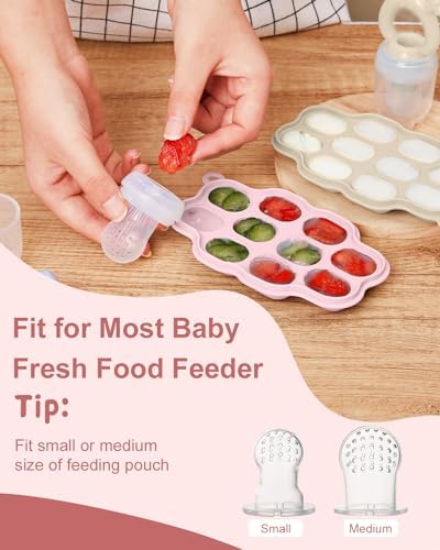 KingKam Breastmilk Popsicle Molds, Baby Fruit Feeder Teething Tray, 2 Pack - Image 3