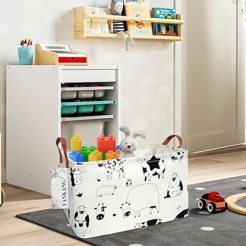 Rectangular Cow Storage Bin Nursery Hamper - Image 3