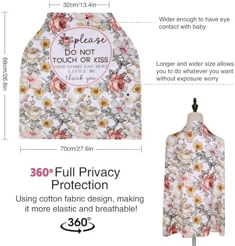 Metplus Baby Car Seat Cover, No Touch Sign Carseat Canopy & Nursing Covers - Image 6
