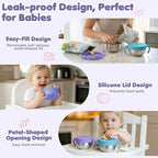 Snack Cups, 2 Pack Stainless Steel Toddler Snack Containers, Spill-Proof - Image 3