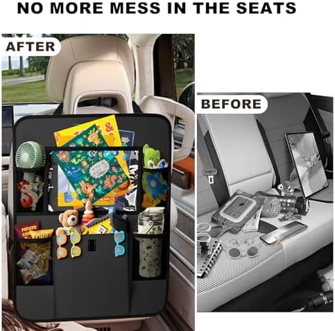 Car Backseat Organizer with Tablet Holder, 6 Storage Pockets Seat Back - Image 4