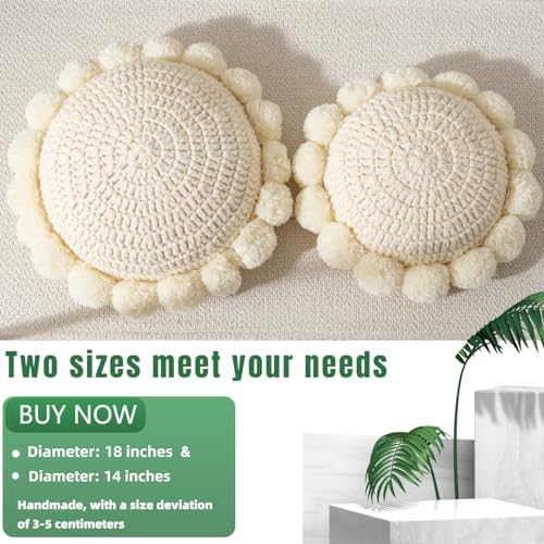 Boho Round Throw Pillow Accent Pillows - Image 3