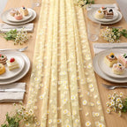 4 Pcs Yellow Daisy Table Runner 29x70 Inch, Lace - Image 3