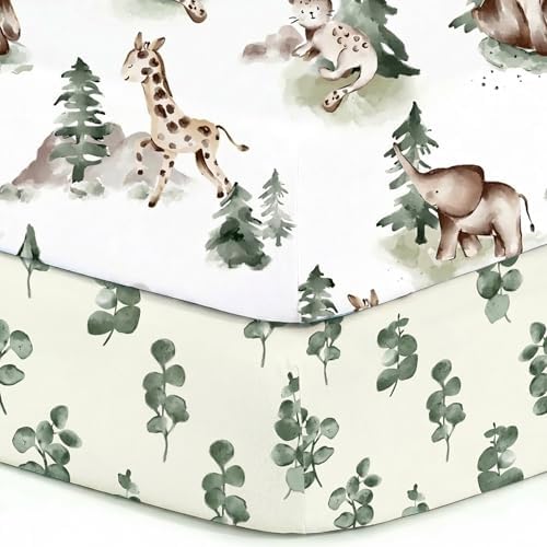 Pack n Play Sheets, BROLEX 2 Pack Mini Crib Sheets, Stretchy Portable Fitted by BROLEX
