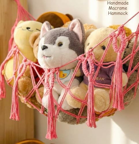 Stuffed Animal Net or Hammock for Flat Wall Mounted Handmade Macrame Toy - Image 7