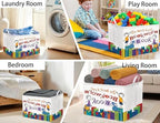 Large Kids Book Storage Bin Collapsible Nursery Toy Basket Canvas Teacher Crate - Image 6