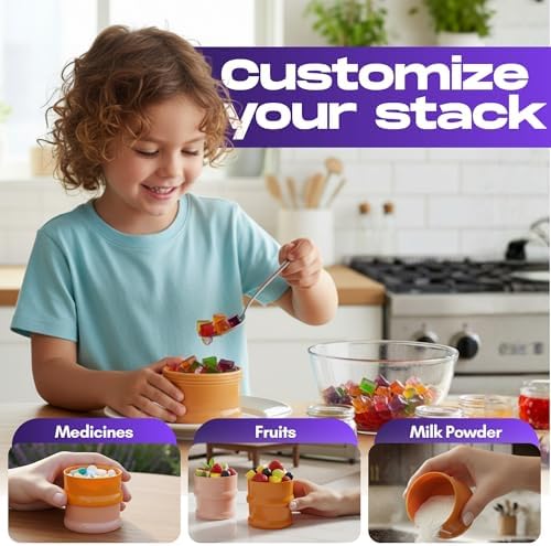 Mommy's Helper Pak N' Stak Baby Formula Dispenser, 4 Compartments - Image 5