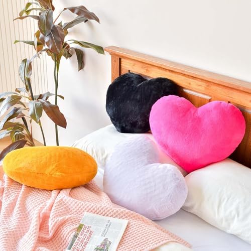 XVTRU Lavender Heart Pillows, Cute Heart Decorative Pillow, Heart Shaped Throw - Image 4