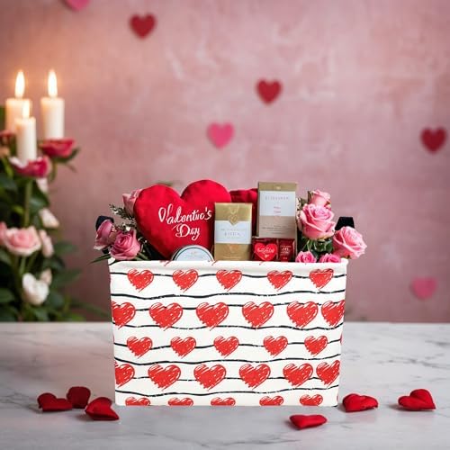 Valentine's Day Basket Gift for Empty Cute Heart Large Storage Bin for Kid and - Image 2