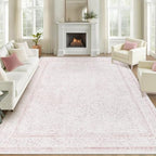 9x12 Area Rugs for Living Room: Washable Large Vintage Floral Rug Low Pile by LOSBULAKE