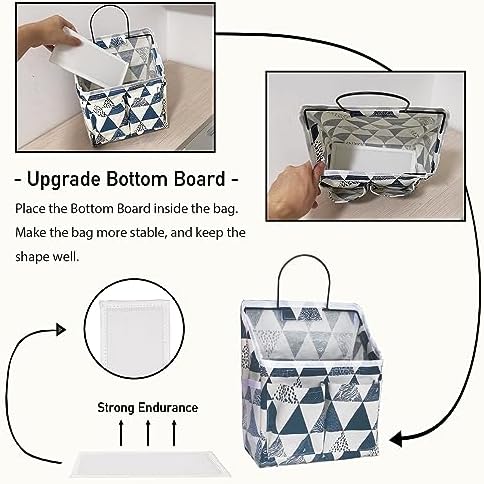 Kanrichu 2pcs Small Wall Hanging Organizer Bag, Linen Fabric Door Hanging - Image 2