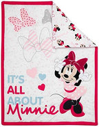 Lambs & Ivy Disney Baby Minnie Mouse Love 3-Piece Pink Nursery Crib Bedding Set - Image 3