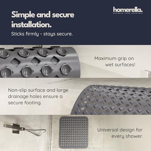 homerella Square Shower Mat Non Slip Anti Mold 21x21 Anti Slip Shower Mat - Image 4