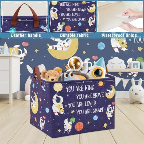 Space Room Decor Kid Storage Box, Boys Astronaut Planets Stars Organizer Toy - Image 4