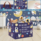 Space Room Decor Kid Storage Box, Boys Astronaut Planets Stars Organizer Toy - Image 4
