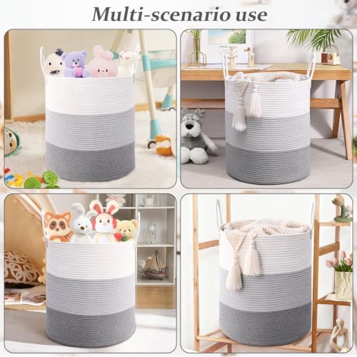 Laundry Hamper for Organizing, 52L Large Laundry Baskets, Cotton Rope Woven - Image 4
