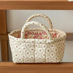 Small Storage Basket Organizer, Mini Fabric Floral Storage Baskets - Image 3
