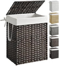 SONGMICS Laundry Hamper with Lid, 23.8 Gallon Synthetic Rattan Clothes Laundry by Unknown