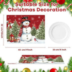 Winter Christmas Placemats Set of 6 Snowman Plastic Table Mat 17×13×0.04in - Image 2